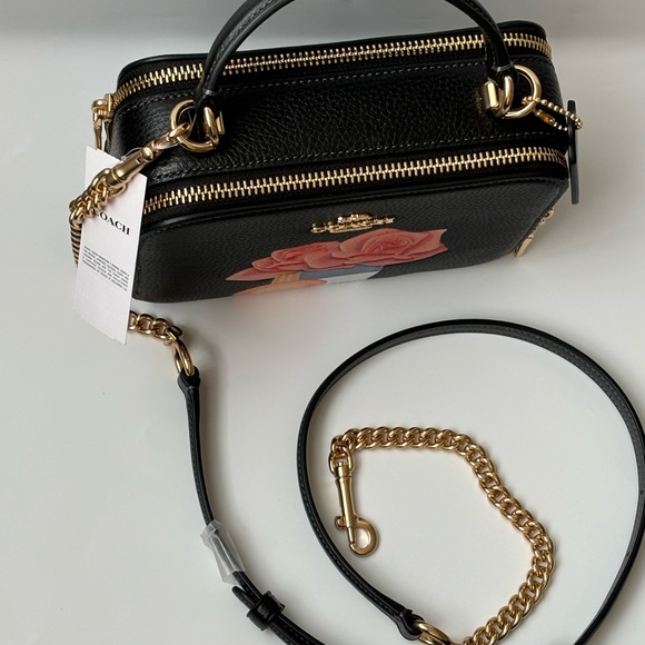 NWT COACH CQ047 Coach X Tom Wesselmann Box Crossbody Leather Black Multi - Picture 14 of 16